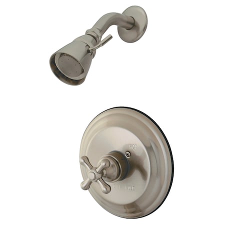 Kingston Brass Shower Faucet, 2, Wall Mount, Brushed Nickel KB3638AXSO